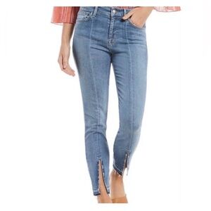 Sanctuary Robbie high-rise light wash skinny ankle jeans with Front slit size 30